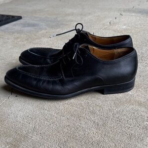 Magnanni mens 10.5 black plain tie leather flex oxford dress shoes
